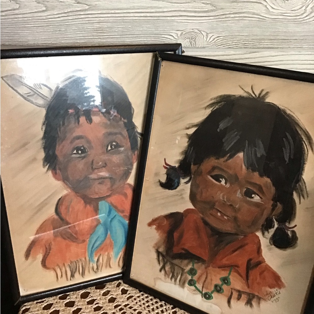 Vintage Native American Child Portraits